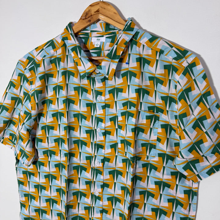 DIP HALF SLEEVES COTTON SHIRT