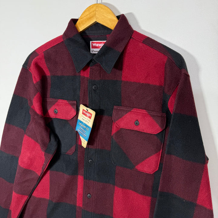 WRANGLER RELAXED FIT DOUBLE POCKETS FLANNEL CHECKERED SHIRT BRAND NEW