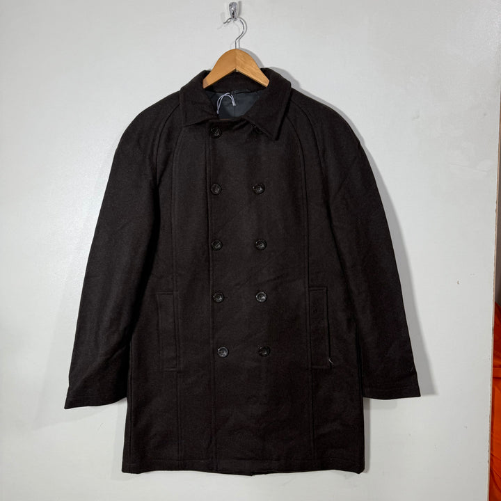 FRENCH CONNECTION WOOL LONG COAT BROWN COLOUR