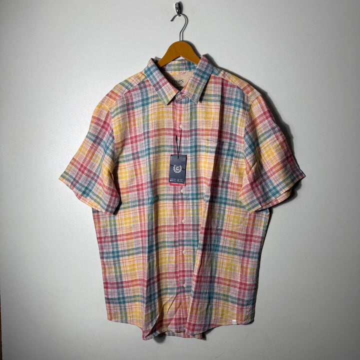 CHAPS LINEN RAYON HALF SLEEVES SHIRT BRAND NEW