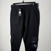 BRAVE SOUL LONDON SKINNY FIT CARGO FLEECE TROUSER BRAND NEW BLACK COLOUR