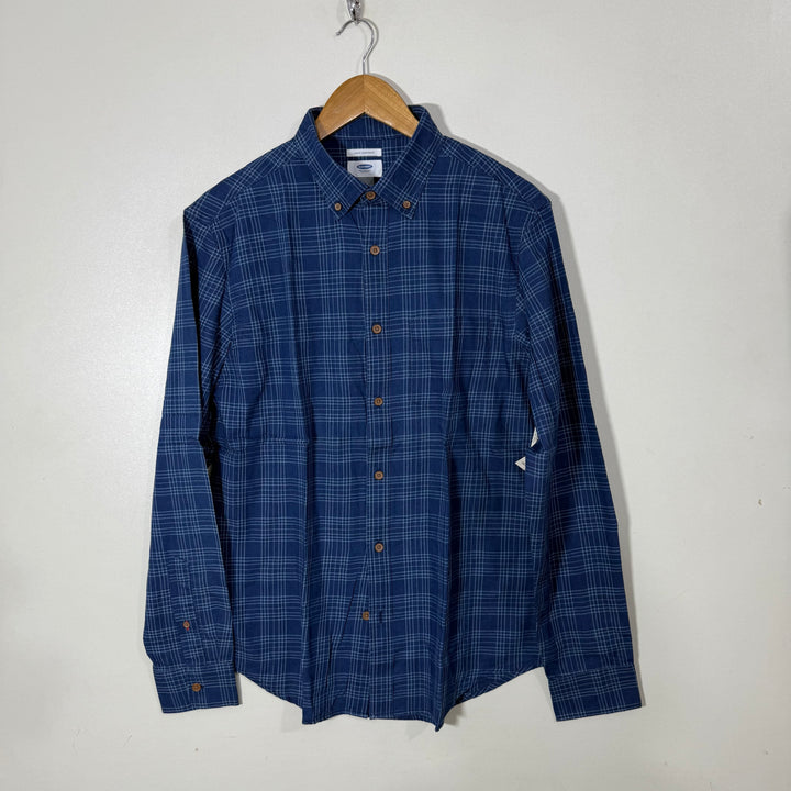 OLD NAVY SLIM FIT BUTTON DOWN COTTON CHECKERED SHIRT BRAND NEW