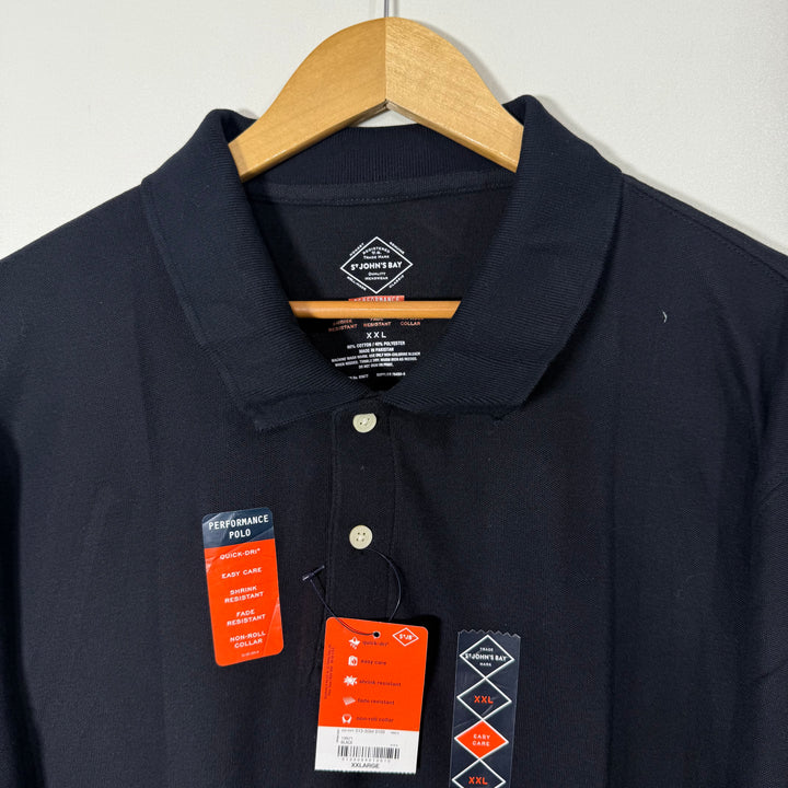 ST JHONS BAY PERFORMANCE ESY CARE QUICK DRI COTTON POLO TSHIRT BRAND NEW DARK BLUE COLOUR