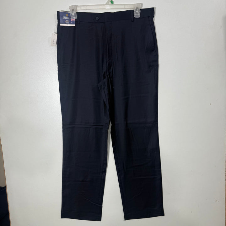 STAFFORD CLASSIC FIT TRAVEL MACHINE WASH EASY CARE DRESS PANT BRAND NEW WITH STRETCH BRAND NEW BLUE COLOUR