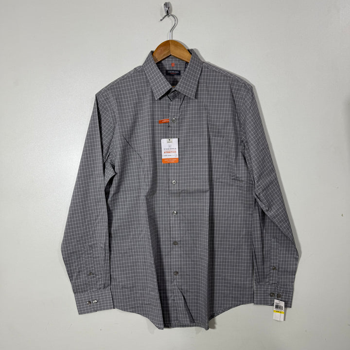 VAN HEUSEN CLASSIC FIT NON IRON COTTON CHECKERED SHIRT BRAND NEW WITH STRETCH