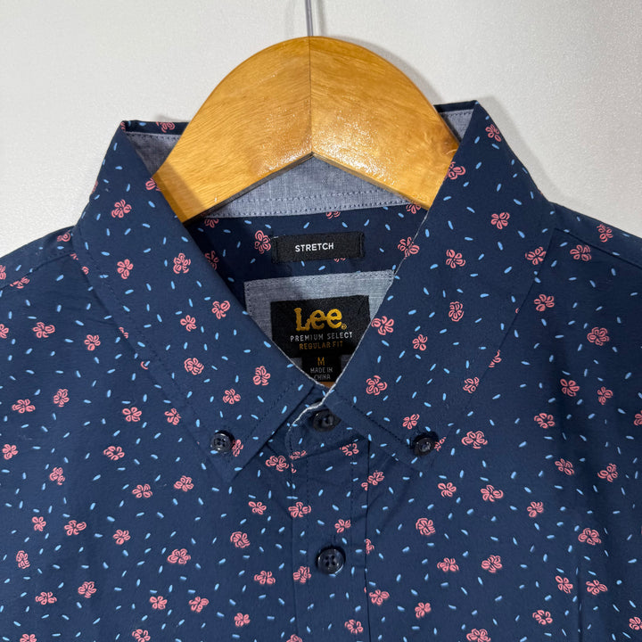 LEE REGULAR FIT BUTTON DOWN HALF SLEEVES COTTON SHIRT WITH STRETCH