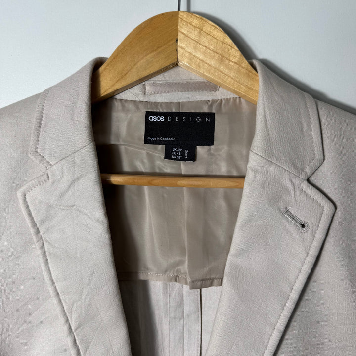 ASOS COTTON LINEN BLAZER COAT