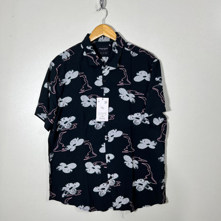 DENIM & FLOWER HALF SLEEVES HAWAI SHIRT BRAND NEW