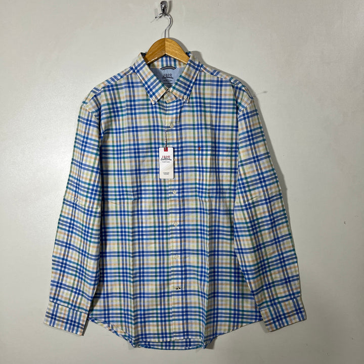IZOD BUTTON DOWN CHECKERED SHIRT BRAND NEW