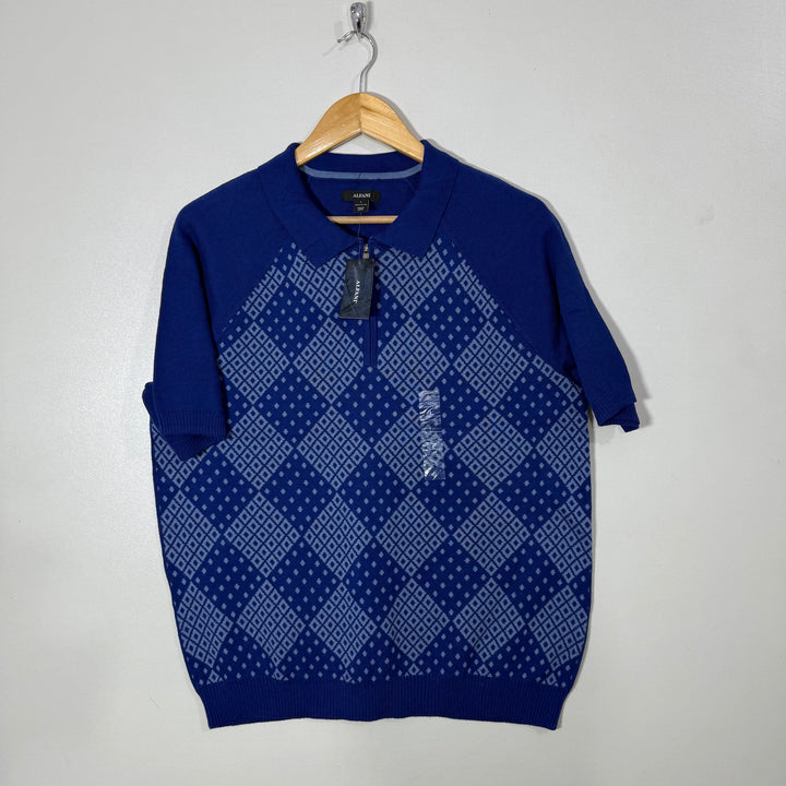ALFANI POLO COLLAR HALF SLEEVES COTTON SWEATER BRAND NEW