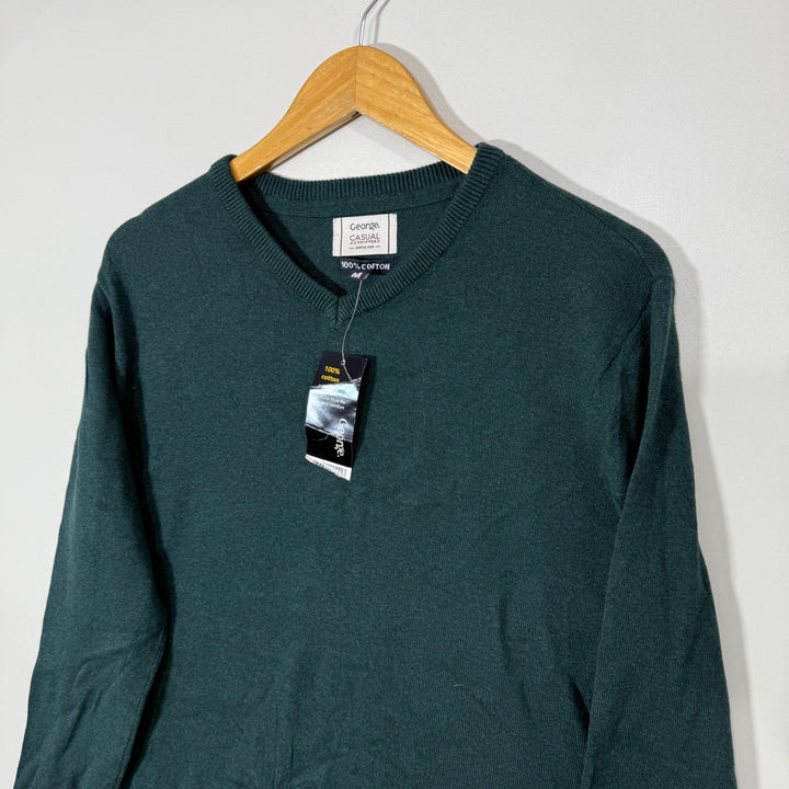 GEORGE V NECK CASUAL COTTON SWEATER BRAND NEW