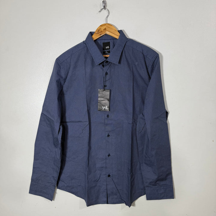 YD PRINTED CASUAL COTTON SHIRT BRAND NEW BLUE COLOUR