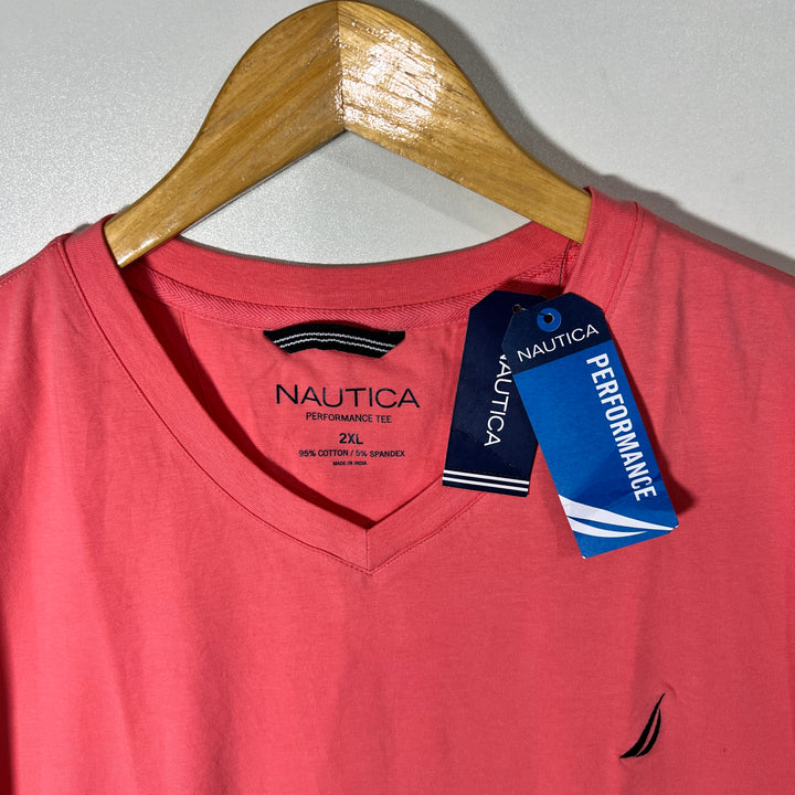 NAUTICA PERFORMANCE ACTIVE STRETCH V NECK COTTON TSHIRT BRAND NEW