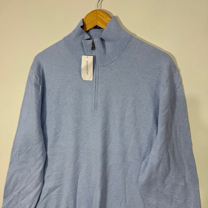 BANANA REPUBLIC HALF ZIP COTTON CASHMERE SWEATER BRAND NEW