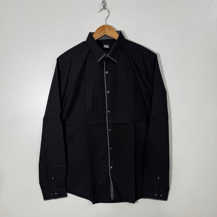 F&F SLIM FIT COTTON SHIRT BLACK COLOUR