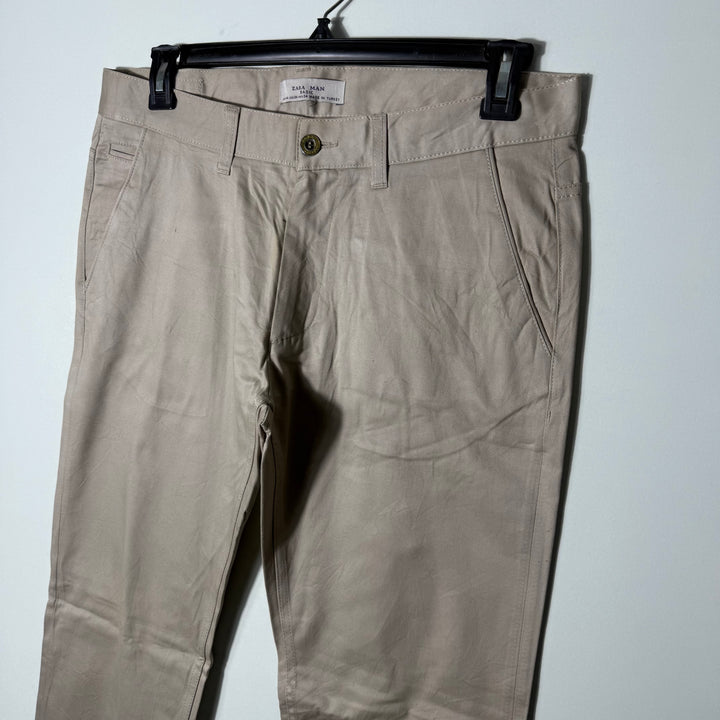 ZARA STRAIGHT FIT COTTON CHINO PANT WITH STRETCH