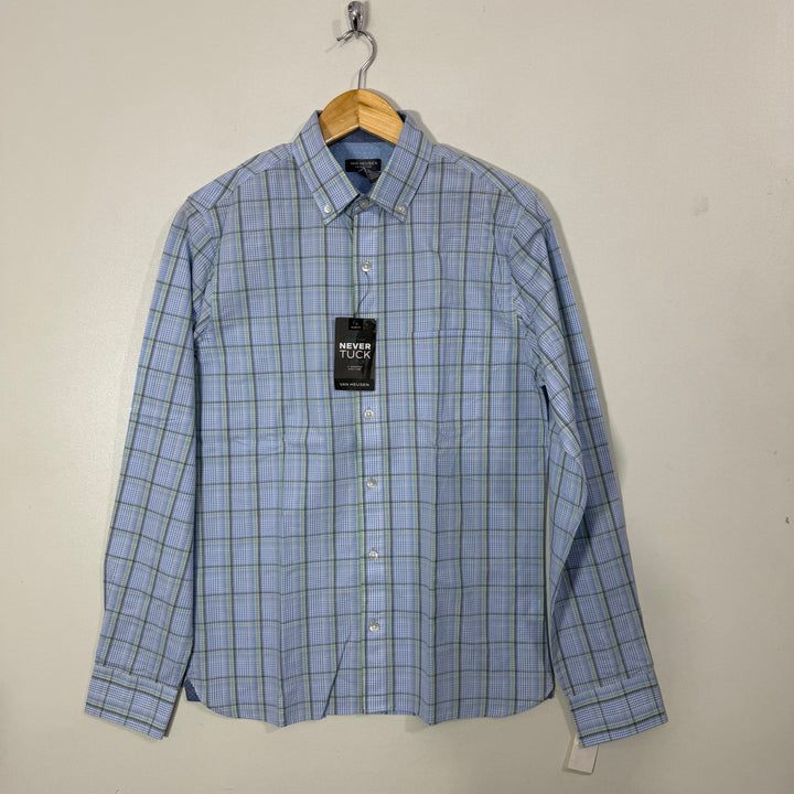 VAN HEUSEN BUTTON DIWN CHECKERED CASUAL COTTON SHIRT BRAND NEW