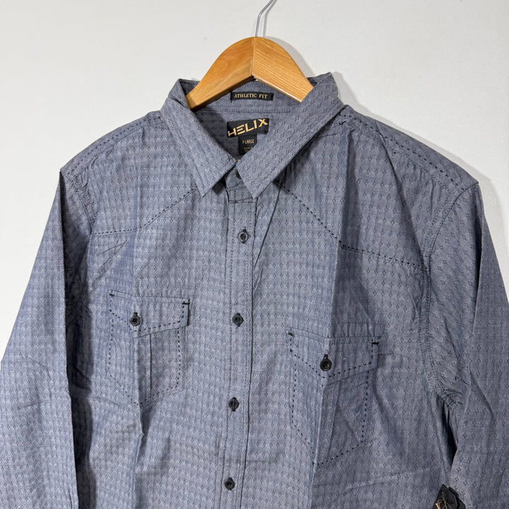 HELIX ATHLETIC FIT DOUBLE POCKETS CASUAL COTTON SHIRT BRAND NEW TV
