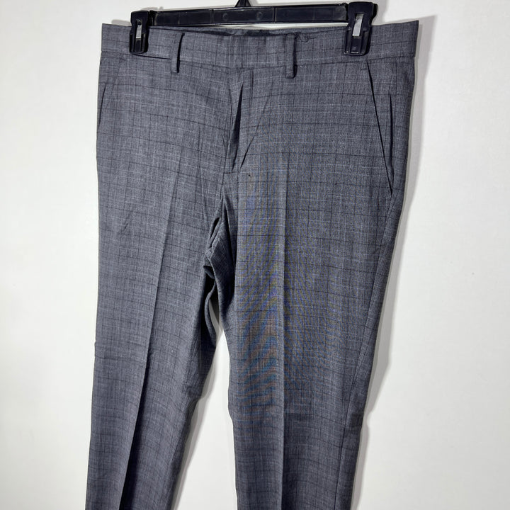RW&CO SLIM FIT CHECKERED DRESS PANT WITH STRETCH