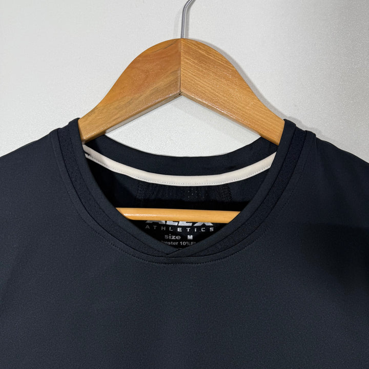 ALEX ATHLETICS V NECK RUNNING SPORT TSHIRT BLACK COLOUR