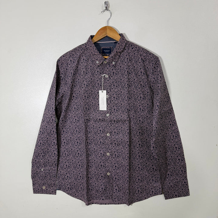 7 DIAMOND PRINTED BUTTON DOWN CASUAL COTTON SHIRT BRAND NEW