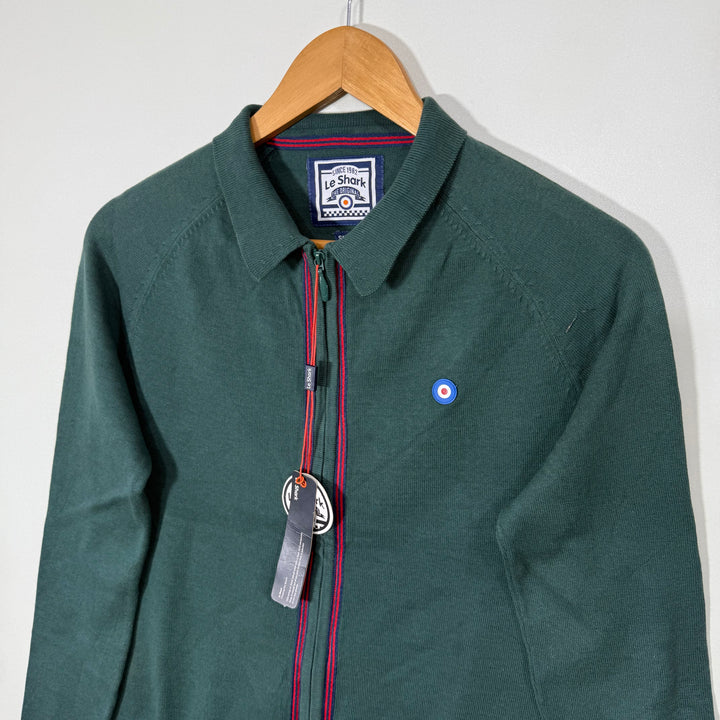 LE SHARK FULL ZIP COTTON SWEATER BRAND NEW GREEN COLOUR