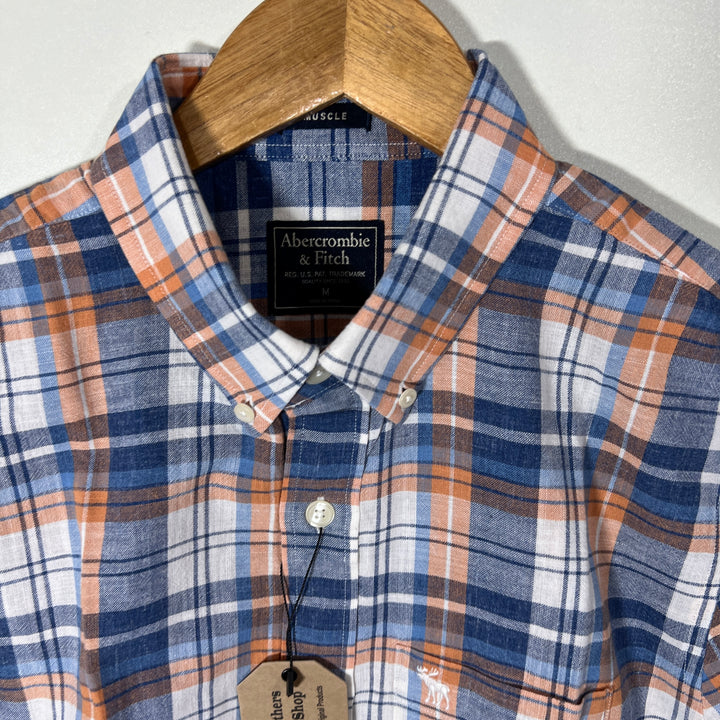 ABERCROMBIE &FITCH MUSCLE FIT BUTTON DOWN CASUAL COTTON SHIRT