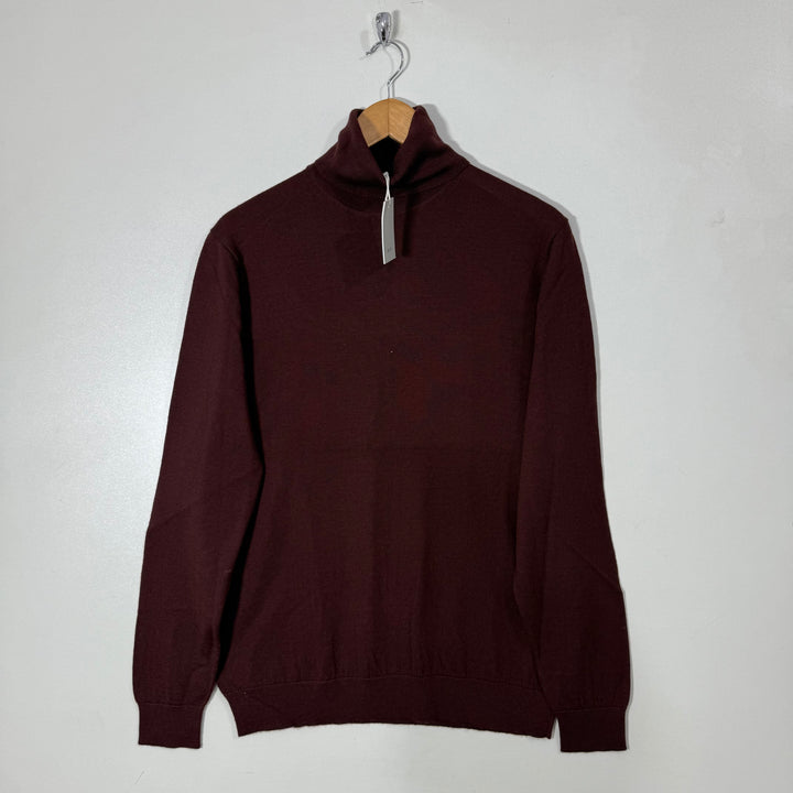 MOSS HIGH NECK COLLAR MERINO WOOL SWEATER BRAND NEW