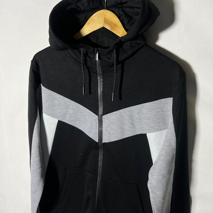 WHITE TAG HOME SWEAT JACKET WITH HOOD