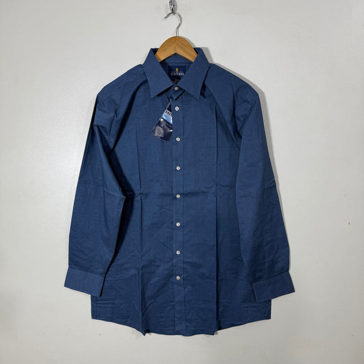 STAFFORD FITTED TRAVEL COTTON FORMAL SHIRT BRAND NEW WITH STRETCH