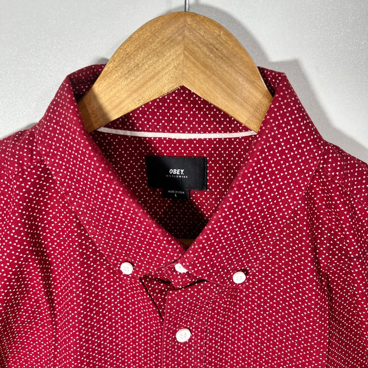 OBEY BUTTON DOWN HALF SLEEVES SHIRT