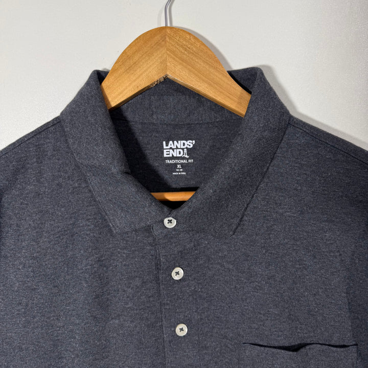 LANDS END COTTON POLO TSHIRT GREY COLOUR