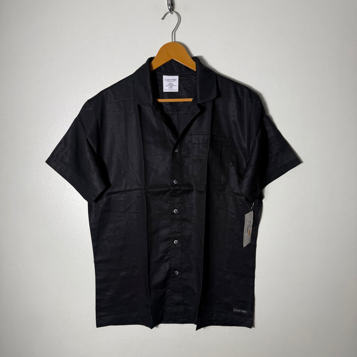 CALVIN KLEIN SAFARI COLLAR HALF SLEEVES SHIRT BRAND NEW BLACK COLOUR