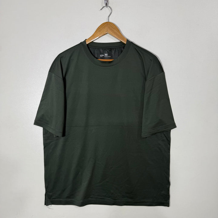 ANKO ACTIVE DROOPED SHOULDER OVERSIZED SPORT TSHIRT GREEN COLOUR