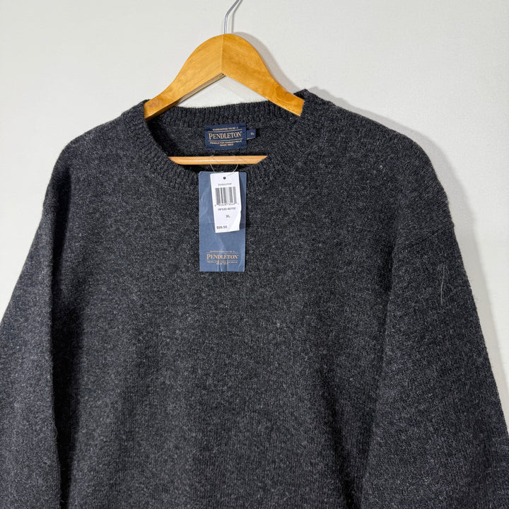 PENDLETON WASHABLE SHETLAND WOOL SWEATER BRAND NEW GREY COLOUR