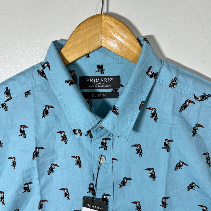 PRIMARK SLIM FIT HALF SLEEVES COTTON SHIRT BRAND NEW