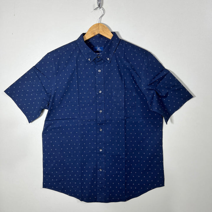 GEORGE CLASSIC FIT BUTTON DOWN HALF SLEEVES COTTON SHIRT WITH STRETCH