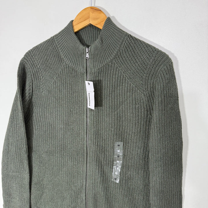 SONOMA KNITWEAR FULL ZIP SWEATER BRAND NEW GREEN COLOUR