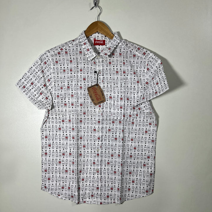 CACA COLA BUTTON DOWN HALF SLEEVES SHIRT BRAND NEW