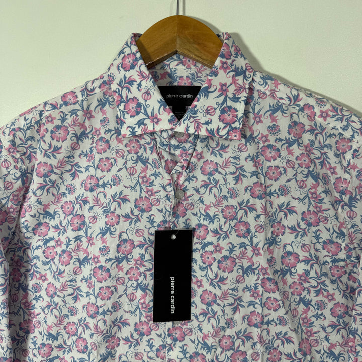 PIERRE CARDIN PRINTED COTTON SHIRT BRAND NEW WITH STRETCH