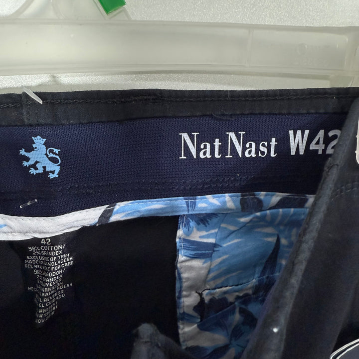 NAT NAST FLEX WAISTBAND COTTON CHINO SHORT BRAND NEW WITH STRETCH BLACK COLOUR