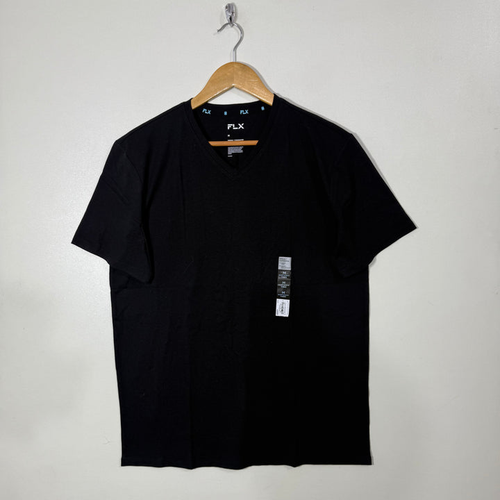 FLX V NECK COTTON TSHIRT BRAND NEW BLACK COLOUR