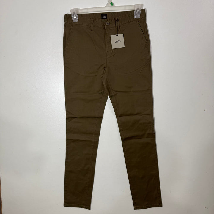 ASOS SKINNY FIT COTTON CHINO PANT WITH STRETCH GREEN COLOUR