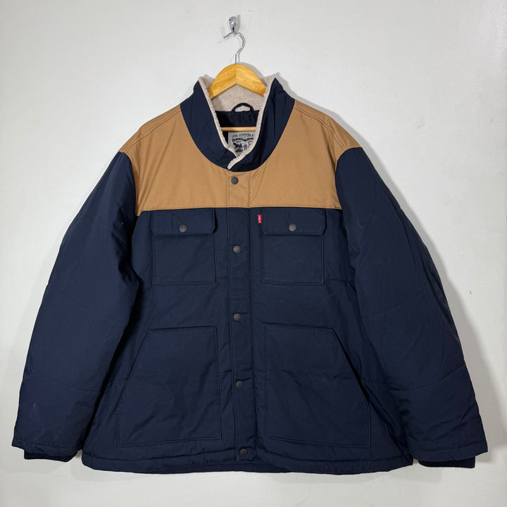 LEVIS DOUBLE POCKETS PUFFER JACKET BLUE COLOUR