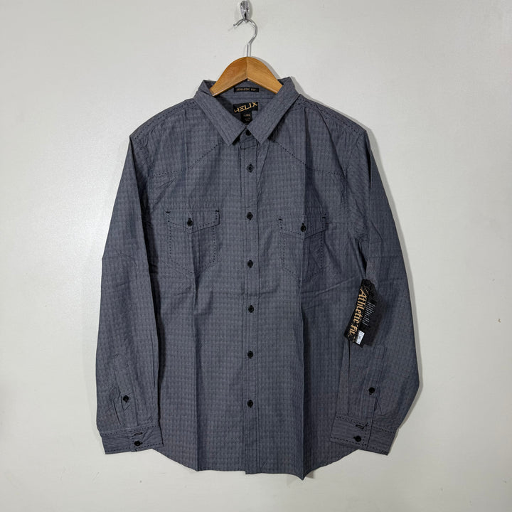 HELIX ATHLETIC FIT DOUBLE POCKETS CASUAL COTTON SHIRT BRAND NEW TV