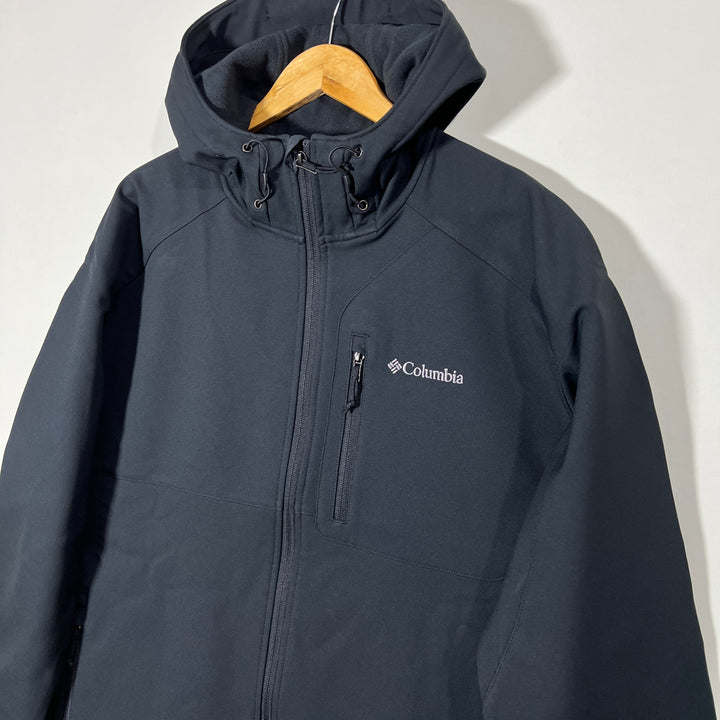 COLUMBIA SOFT SHELL WINDBREAKER JACKET INNER FLEECE WITH HOOD