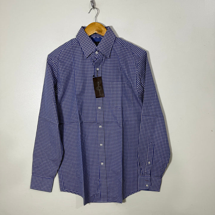 BLACK BROWN BUTTON DOWN CHECKERED SHIRT BRAND NEW