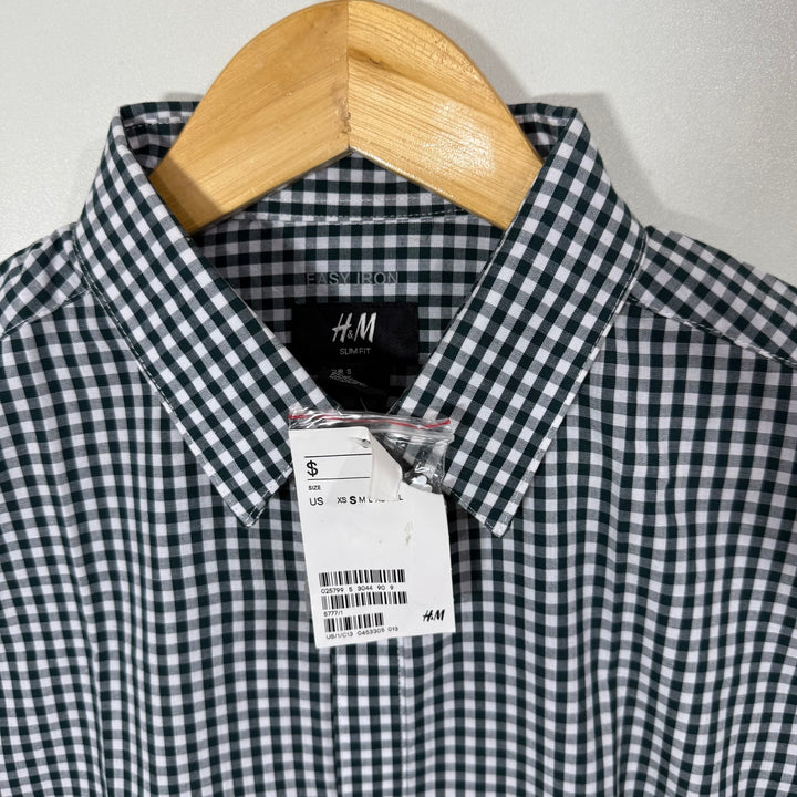 H&M EASY IRON CHECKERED SHIRT BRAND NEW
