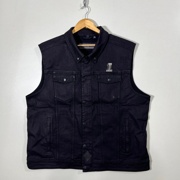 HARLEY DIVISION SLEEVES LESS DENIM JACKET