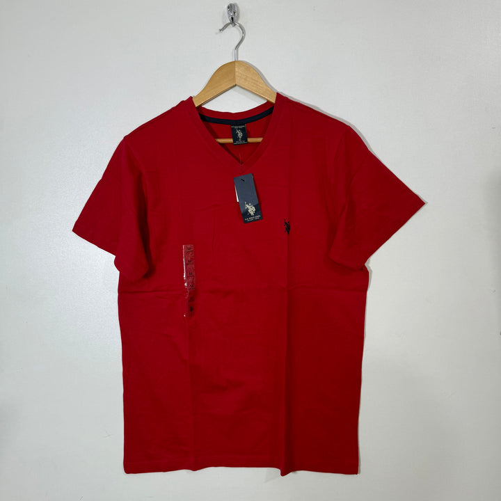 US POLO ASSN V NECK COTTON TSHIRT BRAND NEW